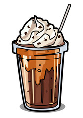illustration of a caramel ice cream