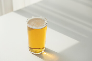 Cold beer served in a glass