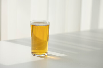 Cold beer served in a glass