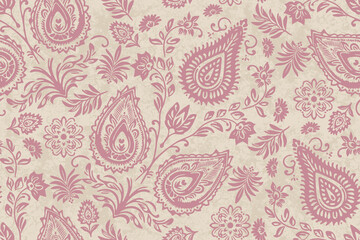 Ikat floral paisley embroidery seamless pattern.Ethnic motifs African boho flower, Oriental traditional. Aztec style abstract damask vector illustration. Design for fabric, clothing, textile, deco