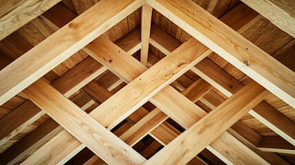 Wooden Roof Trusses and Beams in Construction