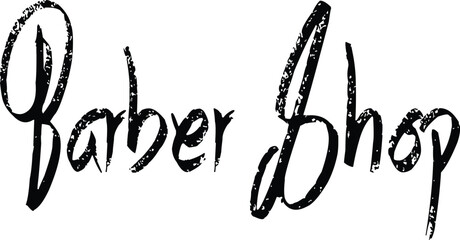 Obraz premium Barber shop sign with vintage lettering promoting grooming services