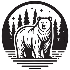 polar bear in the forest