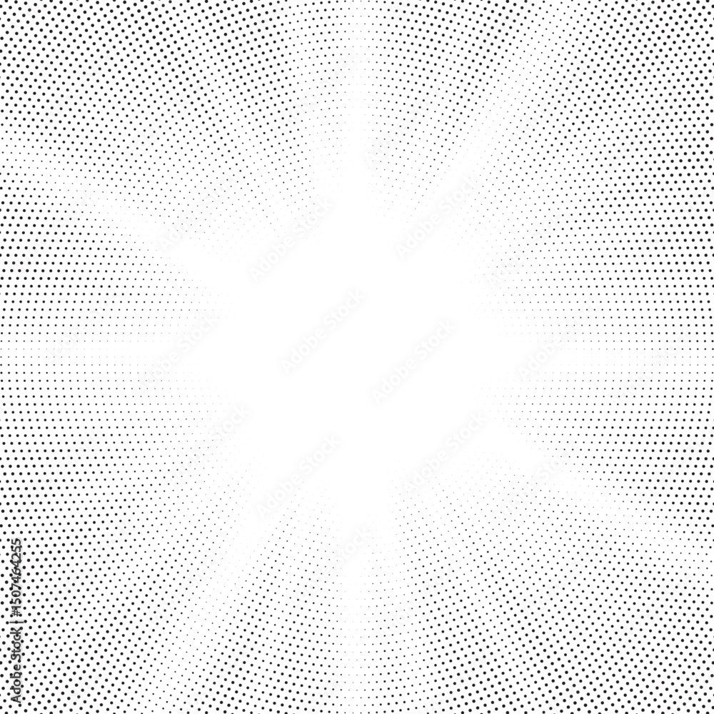 Poster Halftone gradient sun rays pattern. Abstract halftone vector dots background. monochrome dots pattern. Vector background in comic book style with sunburst rays and halftone. Retro pop art design.