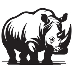vector illustration of a rhino