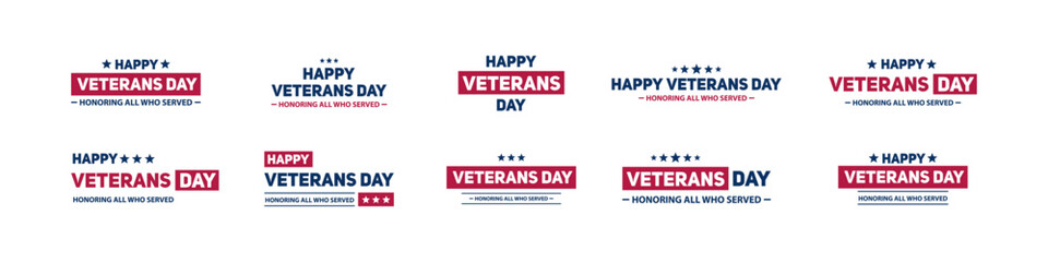 Veterans day banner. Vector banner honoring usa veteran. Isolated veteran day template sign.