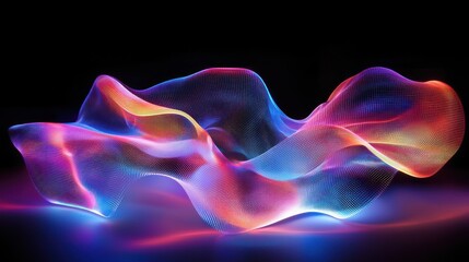 Abstract Colorful Waveform Digital Art