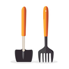 Gardening tools for soil preparation. PNG image, transparent background