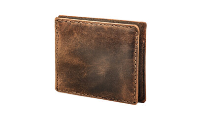 Leather wallet  isolated on transparent white background, clipping path ,png 