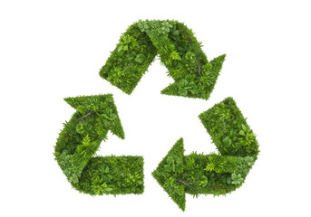 Green recycle symbol isolated on transparent background