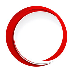 Red and white abstract design details. PNG image, transparent background