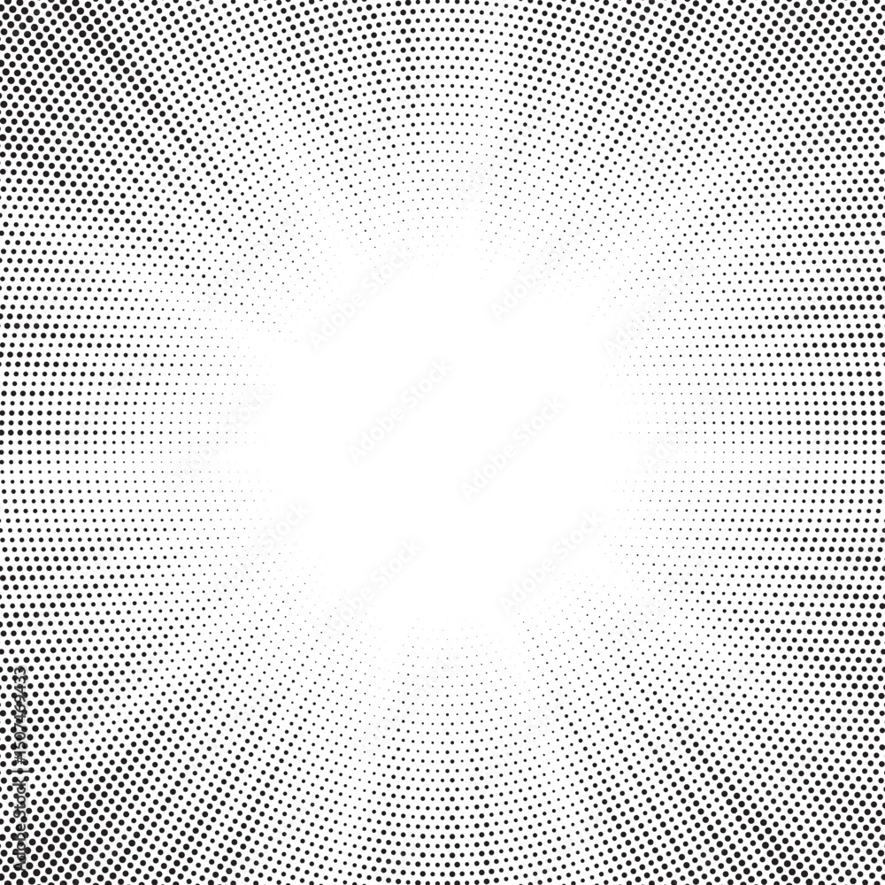 Fototapete halftone gradient sun rays pattern. abstract halftone vector dots background. monochrome dots patter