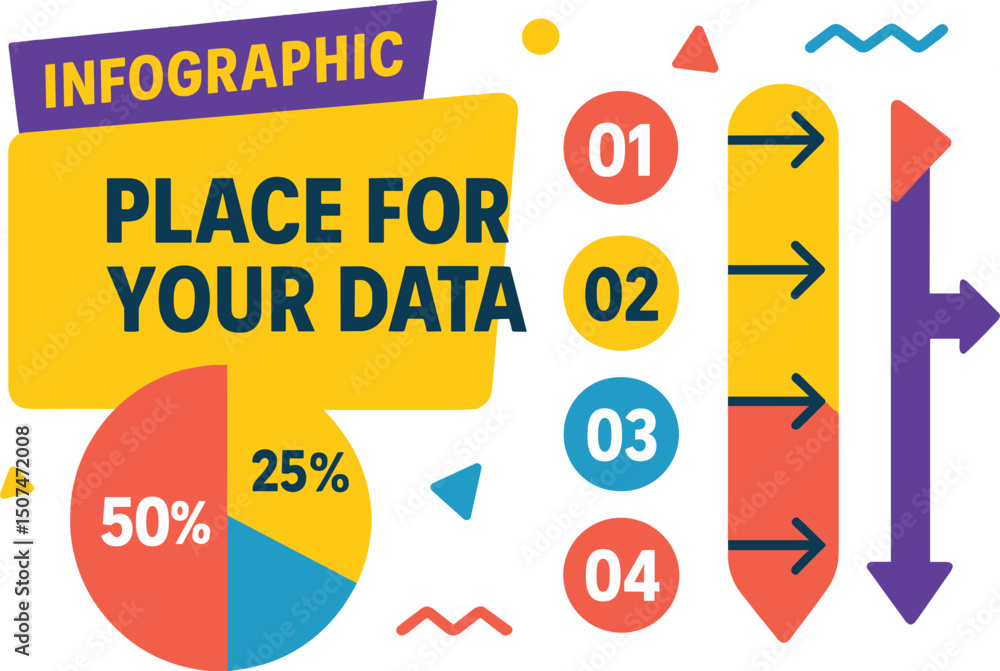 Aufkleber vector illustration of an infographic design template where you can insert your data