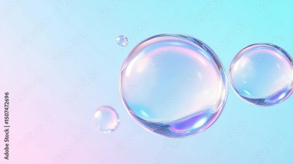 Aufkleber airy orb fantasy: translucent spheres float gracefully against a gradient backdrop, the subtle play 