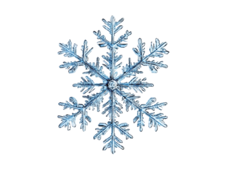 Snowflake isolated on transparent white background, clipping path ,png
