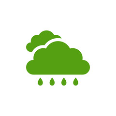 This green icon symbolizes ecofriendly rain, representing the essential hydration process of natural rainfall while promoting an impactful, environmentally conscious message in a stylish way
