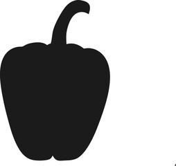 Minimalist Silhouette of a Sweet Bell Pepper A Simple Vector Graphic Illustration