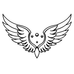 Obraz premium Isolated heraldic wings on white background – perfect for tattoo or mascot design.