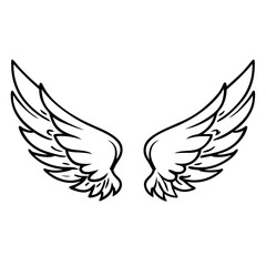 Fototapeta premium Isolated heraldic wings on white background – perfect for tattoo or mascot design.