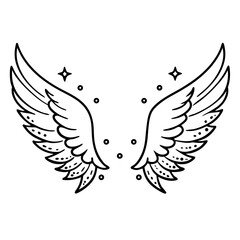 Fototapeta premium Isolated heraldic wings on white background – perfect for tattoo or mascot design.