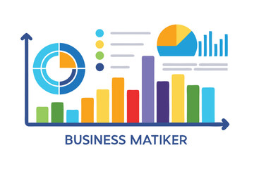 Fototapeta premium Colorful statistical chart illustrations representing data analysis and business growth suitable for various business presentations.
