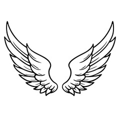 Obraz premium Isolated heraldic wings on white background – perfect for tattoo or mascot design.