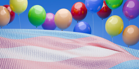 Gay pride concept. LGBT rainbow flag. 3d render.