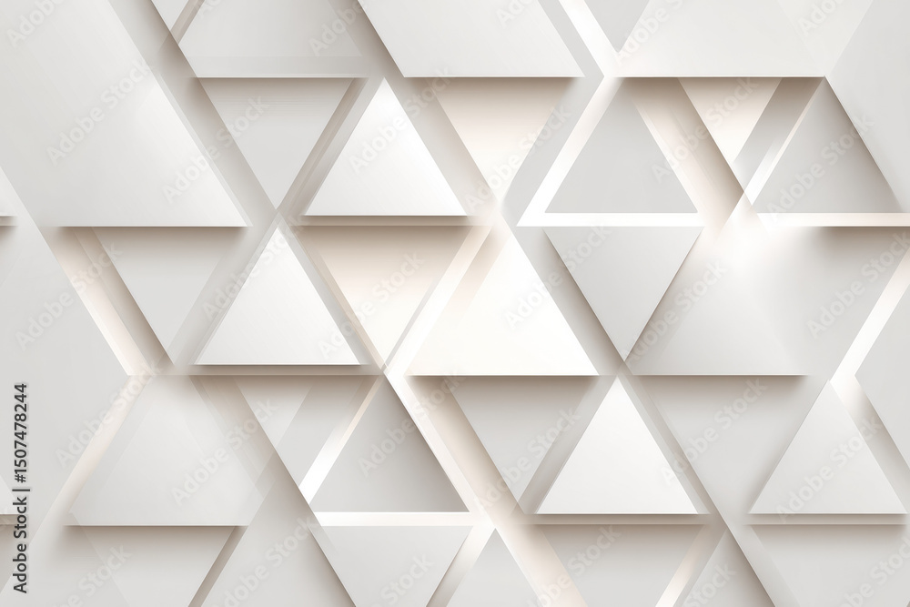 Aufkleber seamless pattern of overlapping white and beige triangles creates modern geometric texture. subtle s