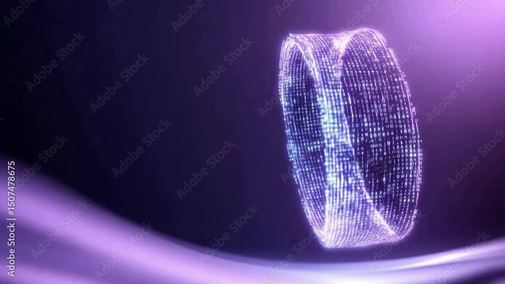 Leinwandbilder Digital Ring of Data: An abstract digital ring composed of glowing data points, suggestive of technological advancement and digital connectivity. 