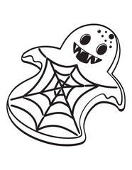 Cute Halloween Bats and Treats Coloring Pages – Kawaii Vector Line Art Collection for Kids