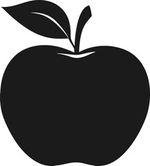High Quality Apple Fruit Silhouette on Transparent Background