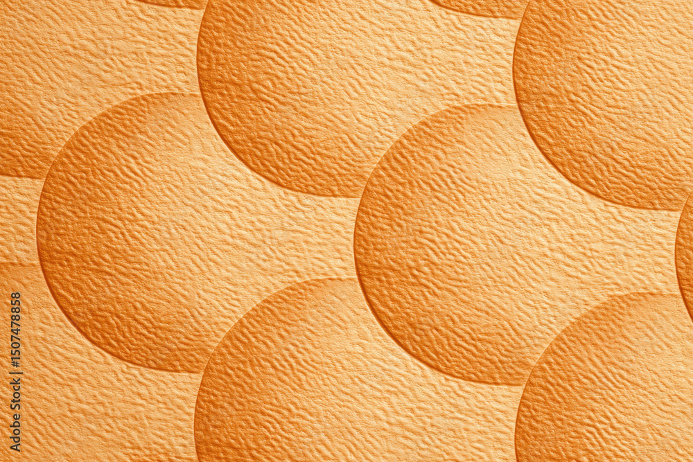 Aufkleber seamless pattern of overlapping textured orange circles creating subtle and minimalistic background.