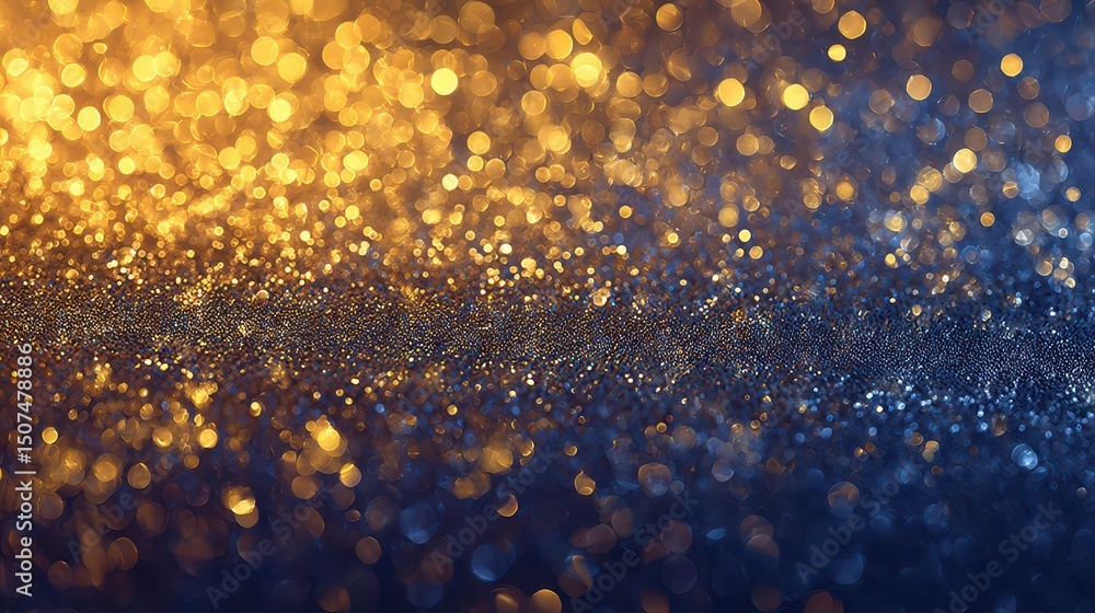 Poster glittery background with sparkling bokeh effect in warm and cool tones for elegant design inspiratio