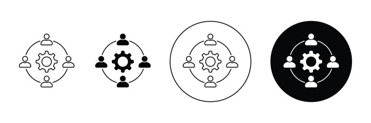 Set of Organization management icon collection. Human resource, Business Workshop, team building, teamwork, coaching, meeting, managing symbol.