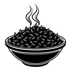 Delicious hot rice bowl vector illustration for food blog or restaurant menu design and promotion