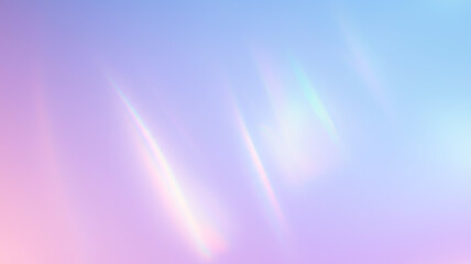 Abstract background with soft, diagonal iridescent light streaks in shades of purple and pink. Modern design element for gentle contemporary art or futuristic ethereal visuals with soft motion.