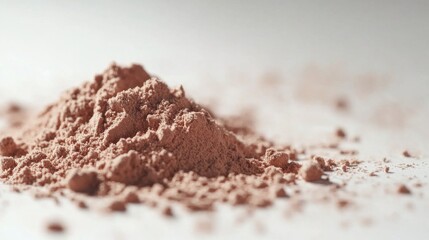 Protein powder spread across white table