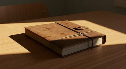 Locked Book on Table – Symbol of Hidden Knowledge and Secrets