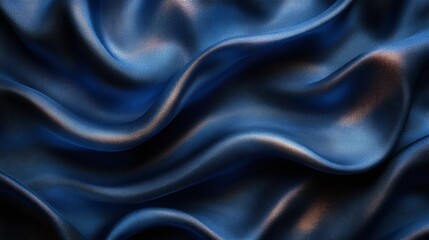 Fototapeta premium Elegant blue satin fabric with smooth waves and subtle highlights, perfect for backgrounds and textile design. Luxurious and soft texture.