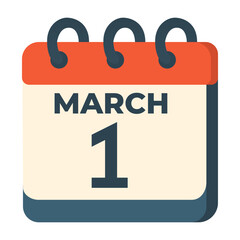 1 march calendar vector on white background
Vector calendar with date