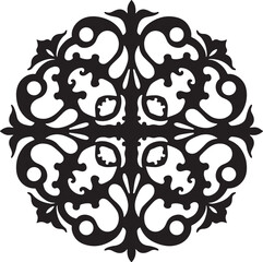 floral Ornate Tattoos Damask Medallion Stencil  vector design