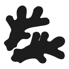 Obraz premium Black coral reef silhouette vector illustration for marine life and sea design elements isolated art