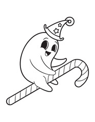 Cute Halloween Ghosts and Skeletons Coloring Pages – Fun and Spooky Line Art for Kids

