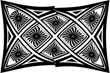 Modern 3D abstract mural with geometric black and brown shapes, ideal for bedroom décor and carpet design