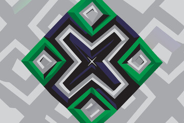 Modern 3D abstract mural with geometric black and brown shapes, ideal for bedroom décor and carpet design