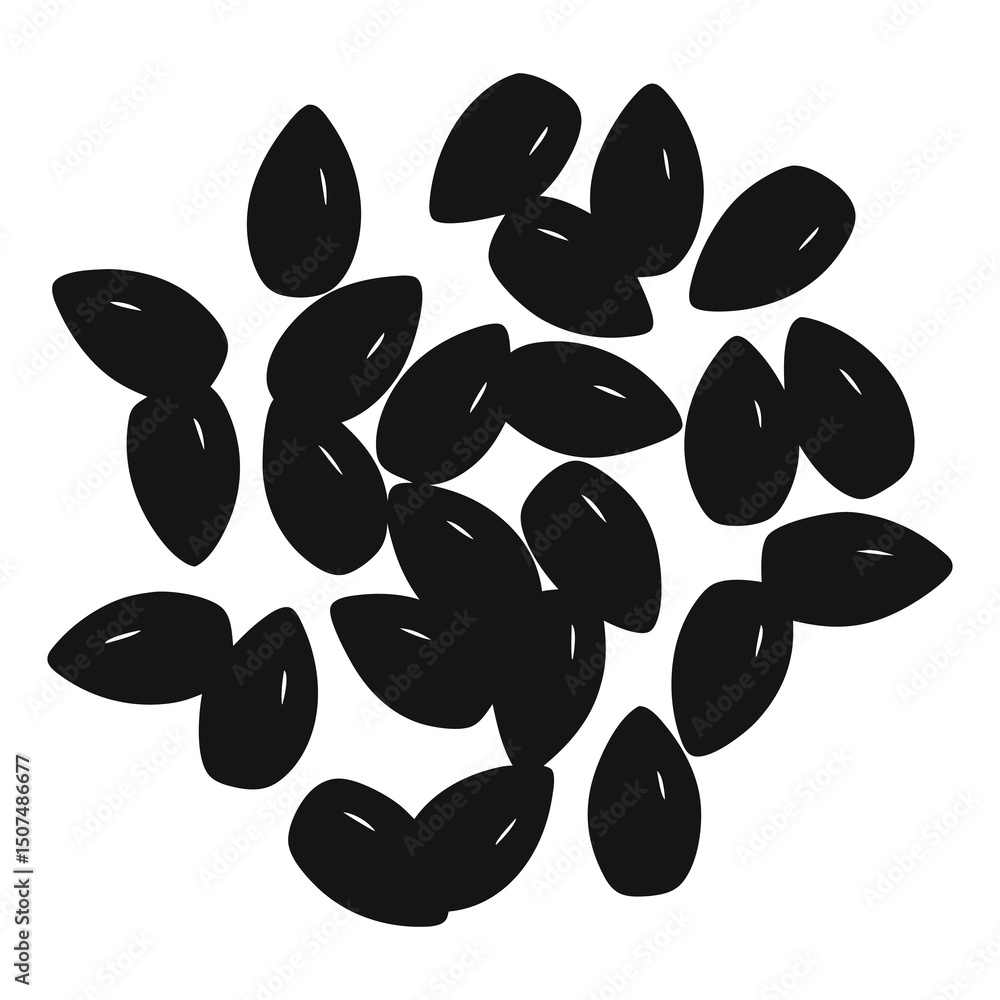 Poster A Silhouette Depicting a Cluster of Seeds Presented Against a Clear Background Showcasing the Organic Arrangement of the Structures with a Focus on the Textural Elements and Shape