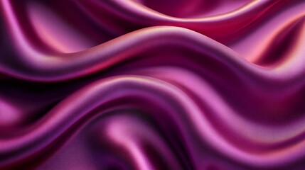 Fototapeta premium A close-up view of luxurious, flowing purple silk fabric, showcasing elegant waves and rich texture, perfect for backgrounds and design.