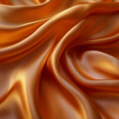 Fototapeta premium Close-up of elegant orange satin fabric, showcasing its soft texture and vibrant sheen, ideal for fashion and interior design applications.