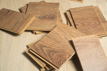 Laminated samples of MDF panels.