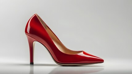 Classic Glossy Red Stiletto on White